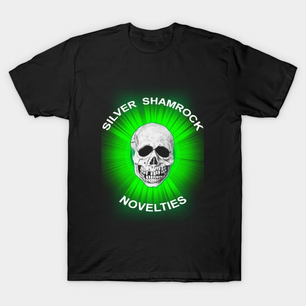 Silver Shamrock Skull T-Shirt by SquareDog